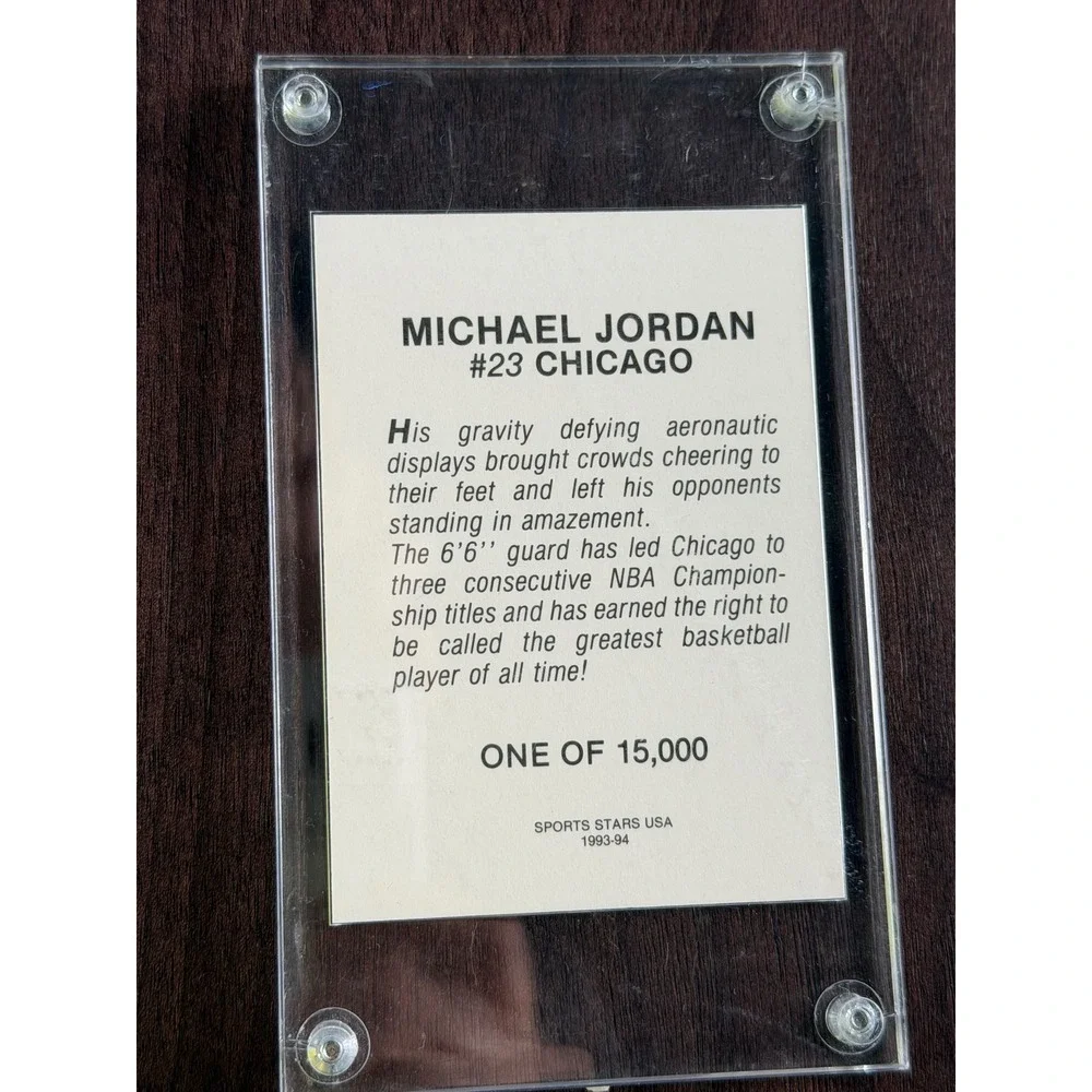 1993-94 Sports Stars USA Michael Jordan #23 Chicago Bulls Limited 1 of 15000 NBA